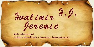Hvalimir Jeremić vizit kartica